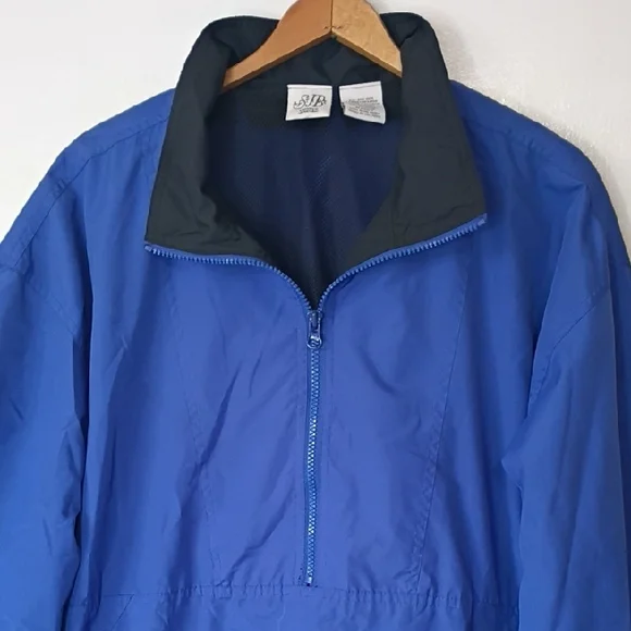 Saint Johns Bay Men’s Blue Half-Zip Windbreaker Jacket • Size Large Lightweight - Picture 3 of 9